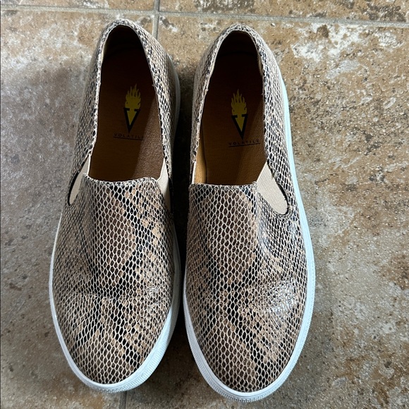 Volatile Snakeskin Patterned Slip-Ons - Picture 2 of 3